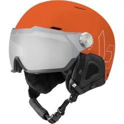 Casques Ski BOLLE MIGHT VISOR PREMIUM MIPS BRICK RED MATTE PHOTOCHROMIC SILVER 22 Orange