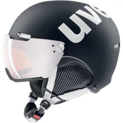 Casques Ski UVEX HLMT 500 VISOR BLACK-WHITE MAT 21 Noir