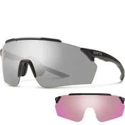 Lunettes De Soleil Sport SMITH RUCKUS MATTE BLACK CHROMAPOP PLATINUM MIRROR 21 Noir