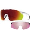 Lunettes De Soleil Sport SMITH RUCKUS MATTE WHITE CHROMAPOP RED MIRROR 22 Blanc