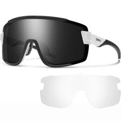 Lunettes De Soleil Sport SMITH WILDCAT BIANCO CHROMAPOP BLACK 22 Noir / Blanc