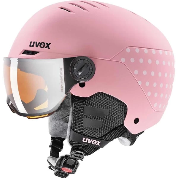 UVEX ROCKET JR VISOR PINK CONFETTI MAT 23 Casques Ski UVEX ROCKET JR VISOR PINK CONFETTI MAT 23 Rose -Ekosport Soldes 9 93785 rocket jr visor pink confetti mat 566263 50 01