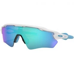 Lunettes De Soleil Sport OAKLEY RADAR EV XS POLISHED WHITE W/ PRIZM SAPPH 22 Bleu / Blanc