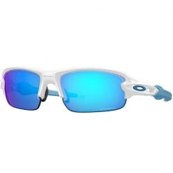 Lunettes De Soleil Sport OAKLEY FLAK XXS POL WHITE W/ PRIZM SAPPHIRE 22 Blanc / Bleu