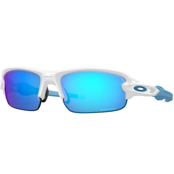 OAKLEY FLAK XXS POL WHITE W/ PRIZM SAPPHIRE 22 Lunettes De Soleil Sport OAKLEY FLAK XXS POL WHITE W/ PRIZM SAPPHIRE 22 Blanc / Bleu -Ekosport Soldes 9 99512 flak xxs pol white w prizm sapphire oj9008 0658 01